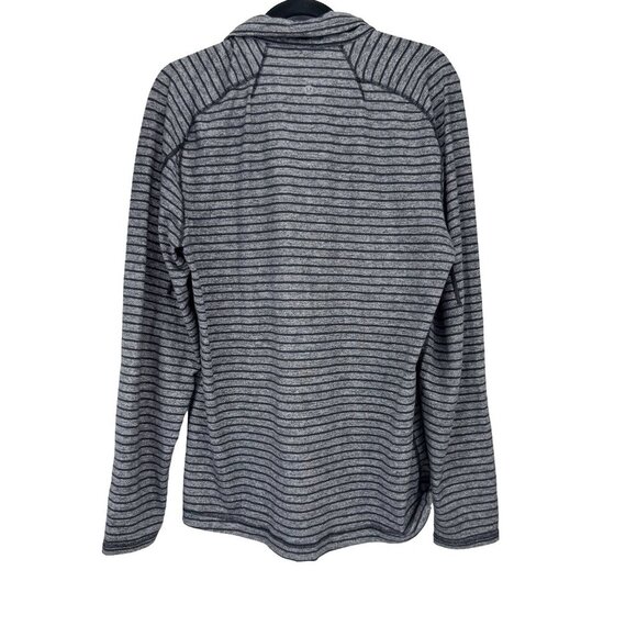Lululemon Surge Warm 1/2 Zip Raven Stripe Black Heathered Black Ptp 21.5 - Picture 3 of 10